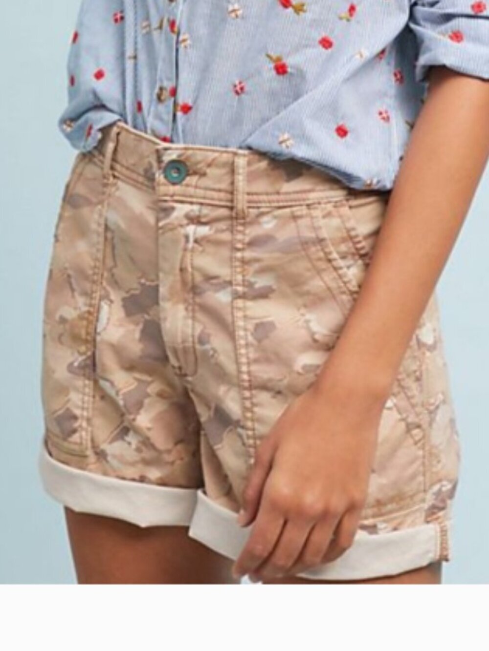 Anthro The Wanderer Tan Camo Print Utility Short 27